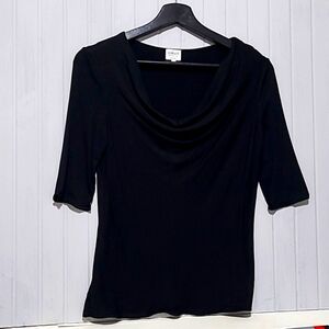 Armani Collezioni Black Cowl Neck Blouse 42